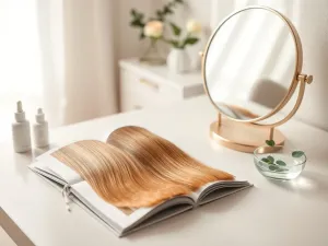 Okulary fotochromowe na drewnianym blacie, ukazujące płynne przejście soczewek z jasnych w przyciemnione pod wpływem światła.