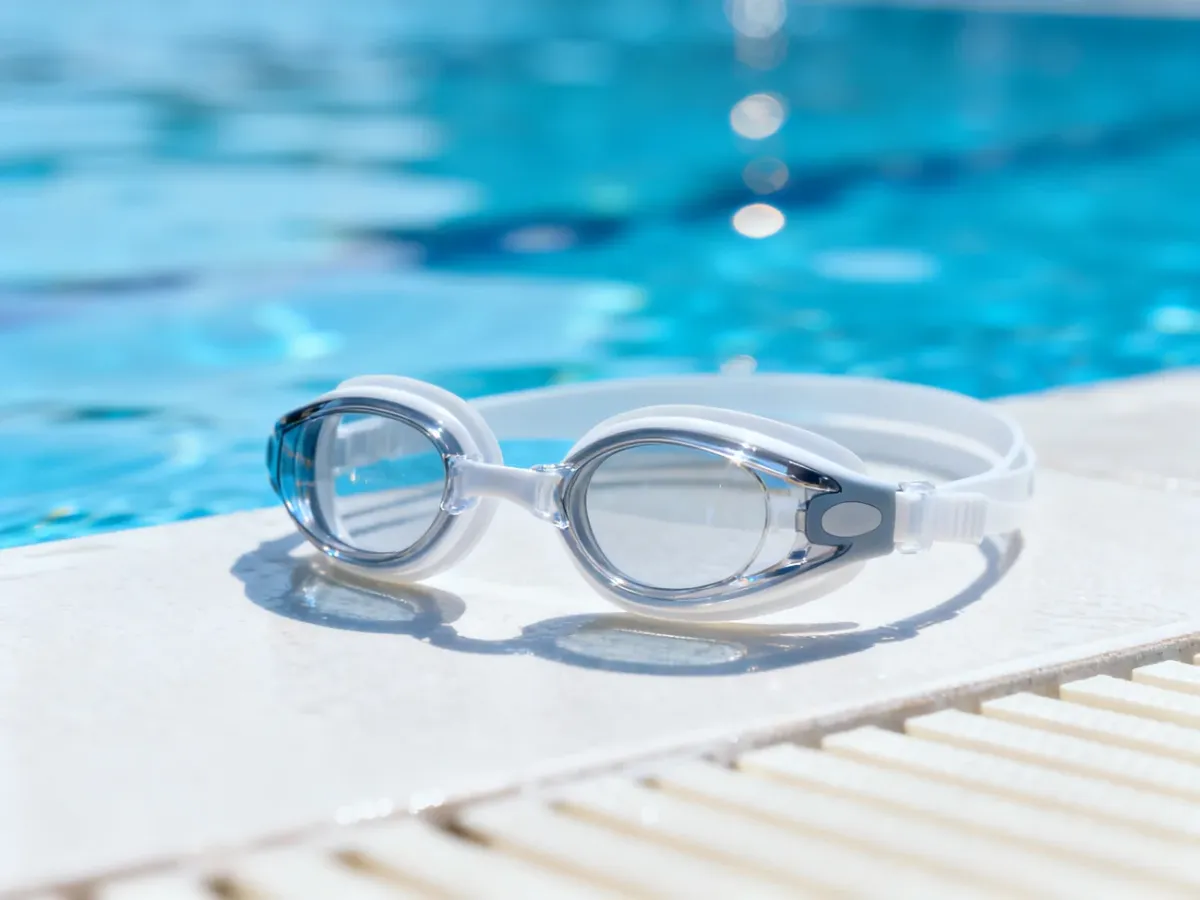 Korekcyjne okulary pływackie z silikonową uszczelką i regulowanym mostkiem