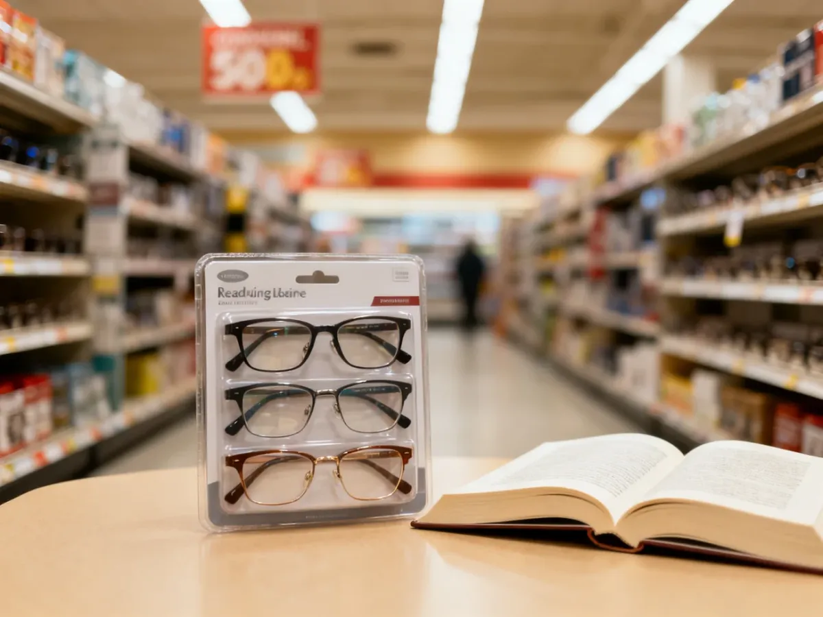 Gotowe okulary do czytania obok otwartej książki